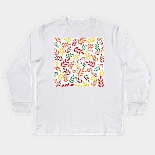 Colorful leaves pattern Kids Long Sleeve T-Shirt